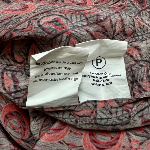 Anthropologie Bhanuni by Jyoti Aleksa Tunic Blouse Split Tie Neck A-Line Swing L - Picture 14 of 14